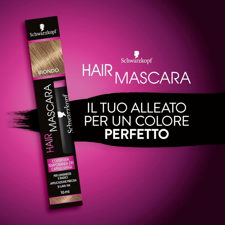 Schwarzkopf Hair Mascara, Temporary Hair Mascara, Temporary Gray Hair Cover, Blonde Color, 15 ml, 16 ml, 1