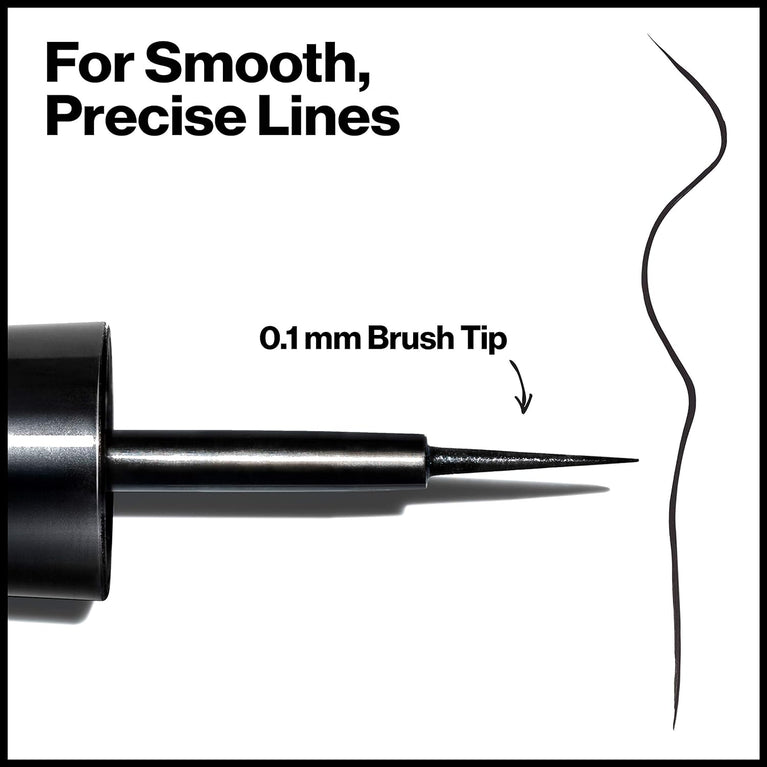 Revlon 10-hour Ultra-Fine Tip Liquid Eyeliner for Perfect Cat Eyes, Waterproof and Smudgeproof in Black