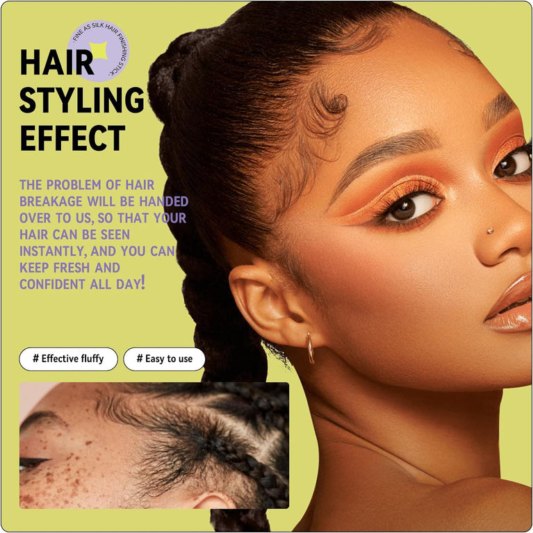 Double Head Hair Finishing Stick, Hair Mascara Brush Head & Comb Shaped Head Wax Stick, Flyaway Non-greasy Men Women Bangs Styling Products (ColorC 1pack)