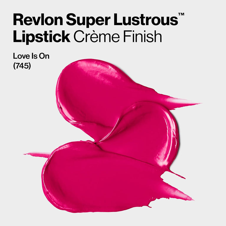 Revlon Iconic High-Impact Lipstick, Love is On (745), Enriched with Vitamin E and Avocado Oil in Vibrant Red/Coral Shade