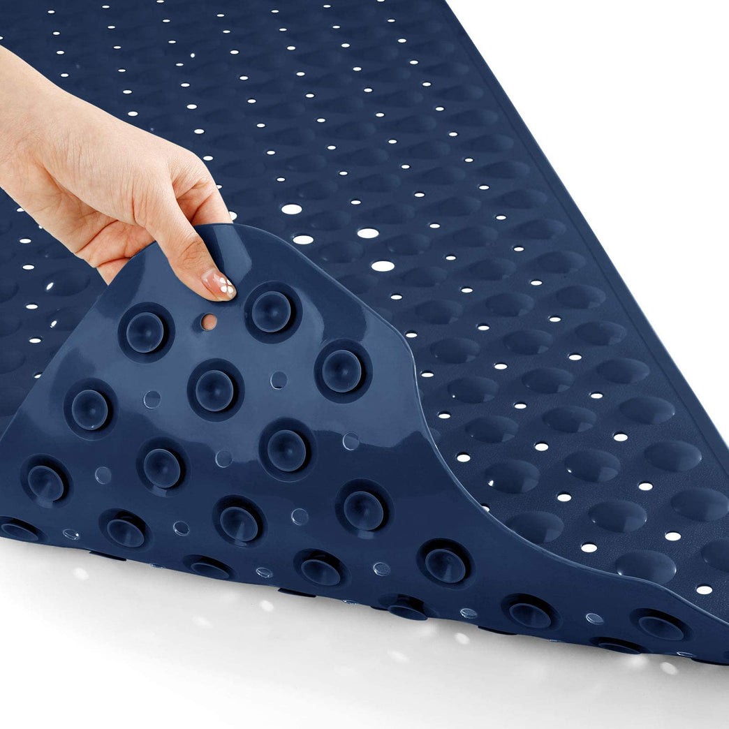Yimobra Navy Blue Shower Mat with Extra Long Non-Slip Surface and Drain Holes