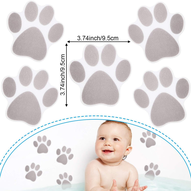 Mudder 20 Piece Non-Slip Bathtub Stickers with Adhesive Paw Design