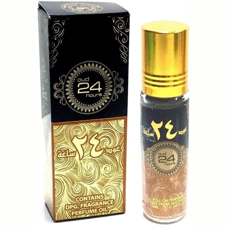 Oud 24 Hours 10ml Roll On Attar Oil Perfume Fragrance with Glossy Box
