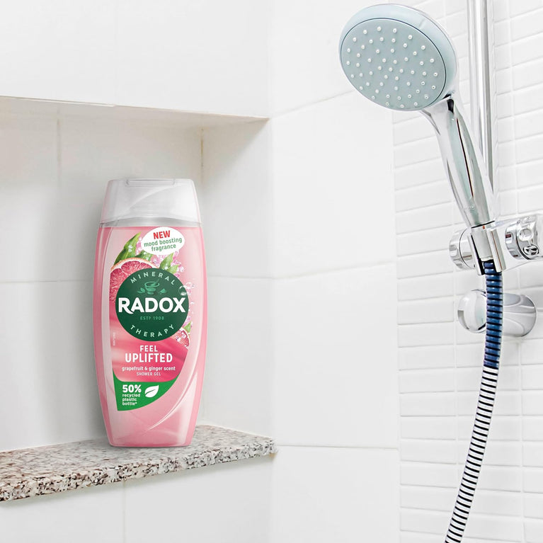 Radox Mineral Therapy Feel Uplifted Shower Gel with Grapefruit & Ginger Scent - 225 ml (Pack of 6)