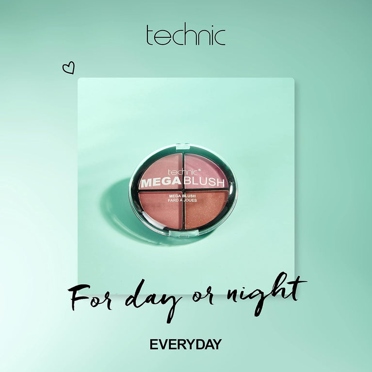 Technic 4-in-1 Vibrant Matte Blusher Compact - Richly Pigmented for All Skin Tones