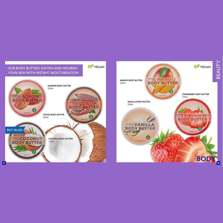 Coconut Scented Derma V10 Body Butter Moisturising Cream 4-Pack