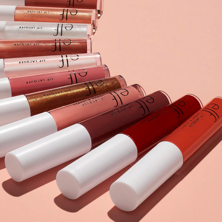 e.l.f. Ultra-Shiny Vitamin-Infused Lip Lacquer, Whisper Pink - Nourishing and Hydrating Vegan Lip Gloss with Sheer Colour, Non-Sticky Formula, Cruelty-Free