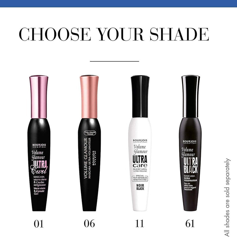 Bourjois Ultra Black Glamour Volume-Boosting Mascara 61, 12ml - For Lengthened and Defined Lashes