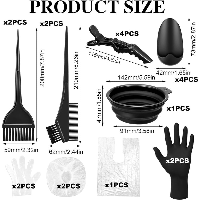 Hair Dye Kit with 20 Pieces Hair Color Tools for Salon and DIY Use