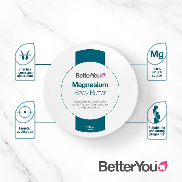 Nourishing BetterYou Magnesium Skin Body Butter with Shea Butter and Zinc, 200ml