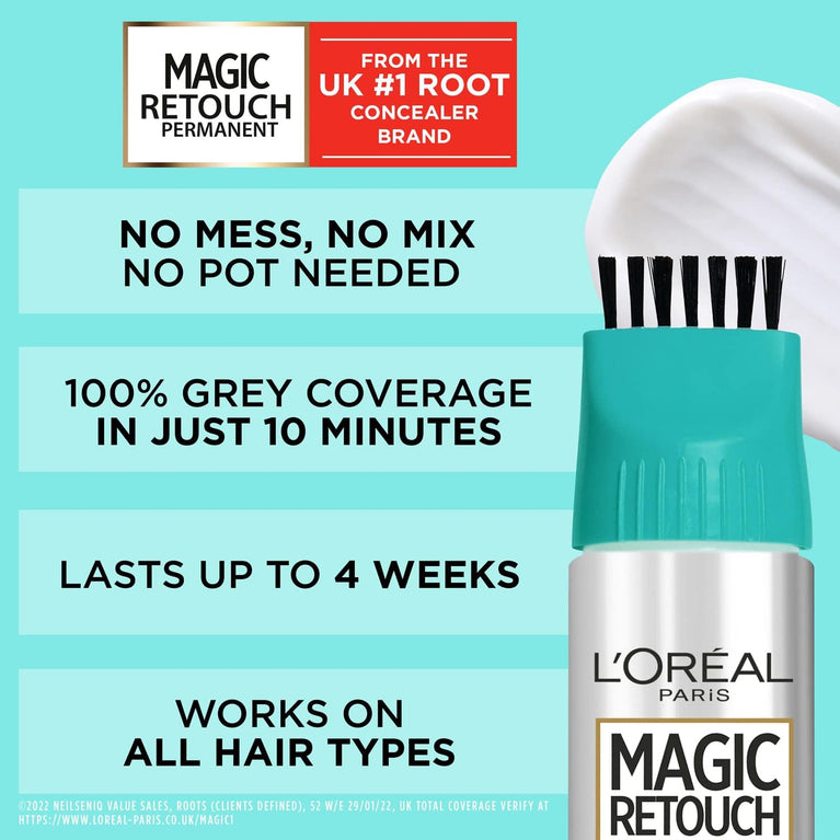 L'Oreal Paris Magic Retouch Permanent Root Concealer, Dark Blonde 7 - Cover Greys in 10 min, Lasts 4 Weeks, Easy Application