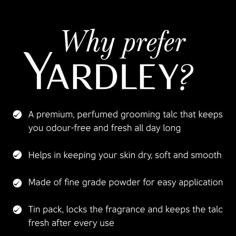 Yardley London Gentleman Deodorizing Talc Talcum Powder - 100g for Men