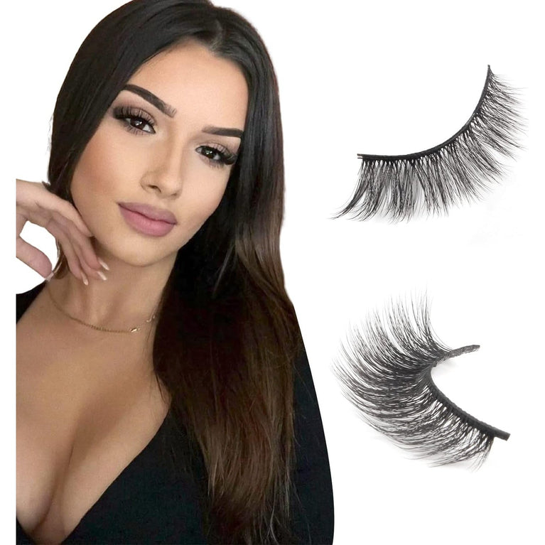 Fluffy 3D Faux Mink Eyelashes Multipack - Natural Look, Lightweight, Reusable Lashes by Glowingwin - Perfect for Everyday Use and Special Occasions, Set of 5 Pairs
