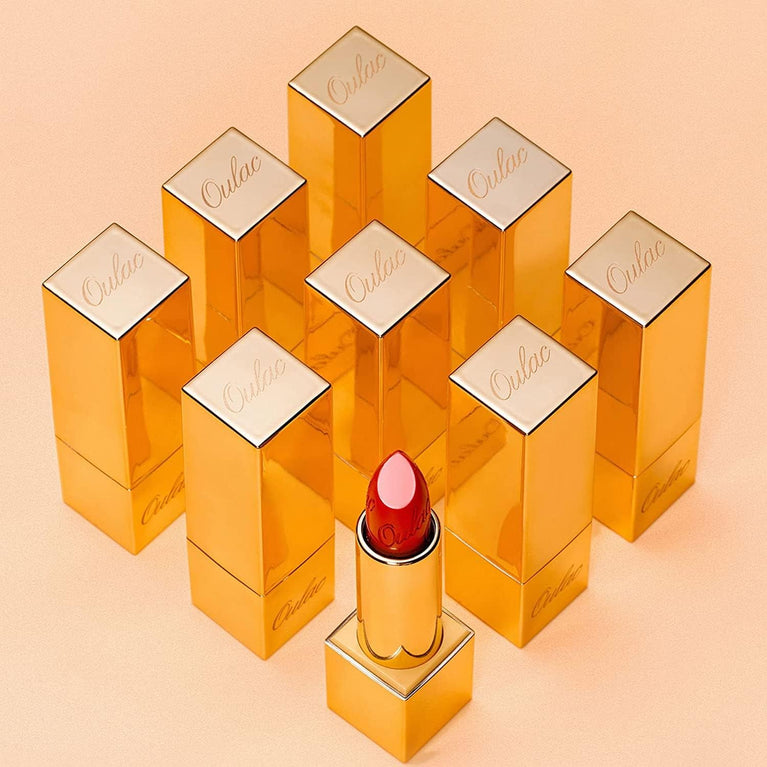 OULAC 3D Metallic Shine Glitter Lipstick, Nude High-Intensity Lipcolor, Brown Moisturizing & Long-Lasting, Vegan & Cruelty-Free, Full-Coverage Lip Envy(07) 4.3 g/0.15 oz