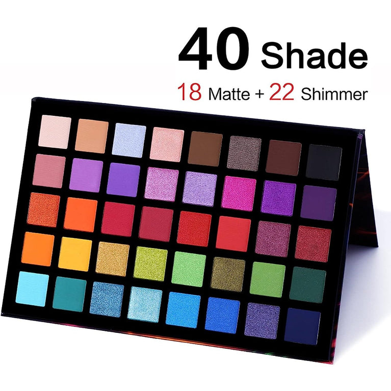 UCANBE Professional Eyeshadow Palette with 40 High Pigmentation Matte and Shimmer Shades, Long-Lasting Waterproof Eye Makeup Pallet