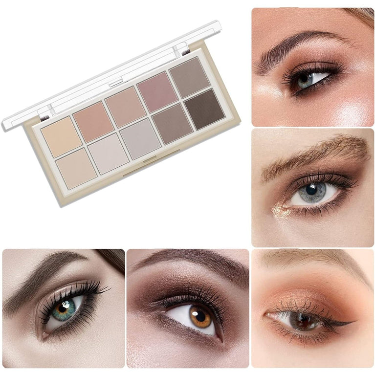 Mysense 10-Shade Matte Eyeshadow Palette, High-Pigment Makeup, Nature-Inspired, Long-Lasting & Waterproof, Perfect for All Skin-types & Occasions