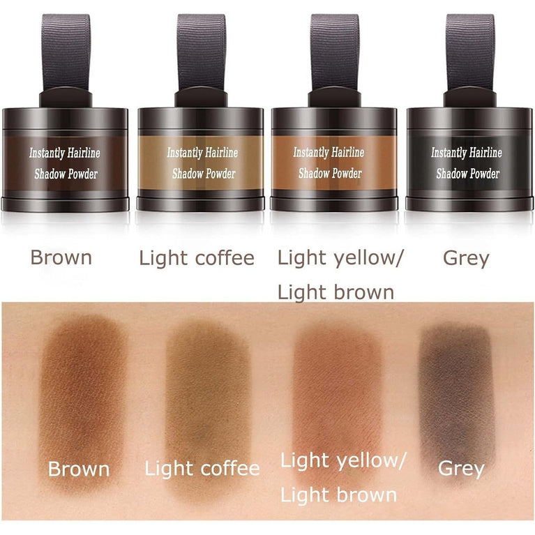 Hairline Powder Instantly Hairline Shadow Powder,Quick Cover Grey Hair Root Concealer,Eyebrows & Beard Line,Thin Hair Root Dye Touch Up,Windproof&Sweatproof,Hairline Powder for Women and Men(Brown)