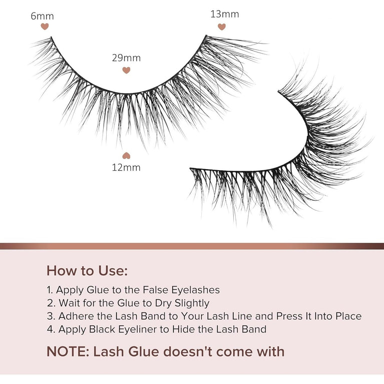 Onlyall Premium Natural-Look Wispy False Eyelashes with Ultra-Thin Band, Soft Flared Design, Lightweight Synthetic Fibers, 7 Pair Pack D1