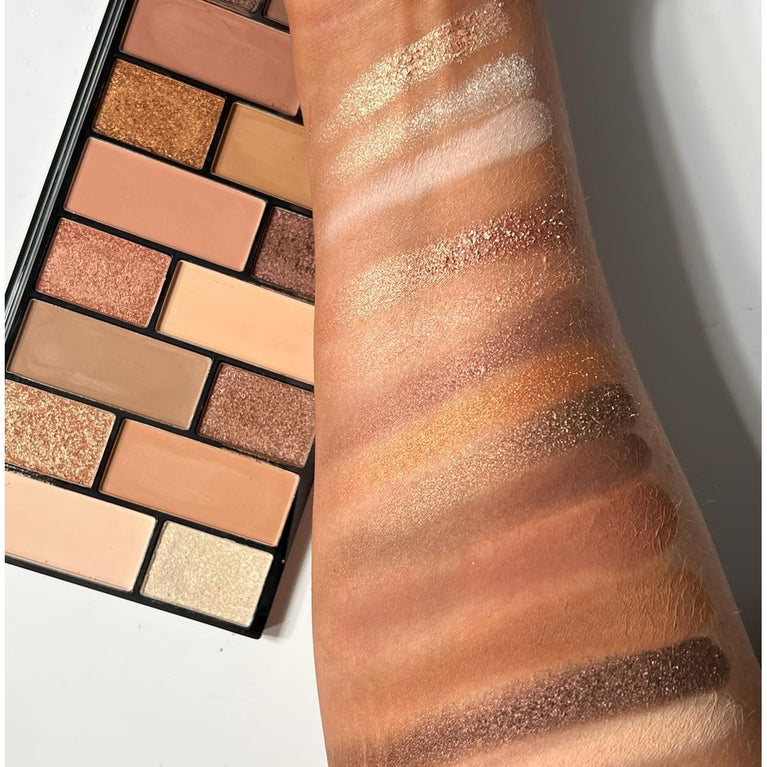 Technic Versatile Eyeshadow Palette - 16 Shades of Browns, Bronzes, and Neutrals for Day-to-Night Looks, PETA Approved and Vegan, 29.6g