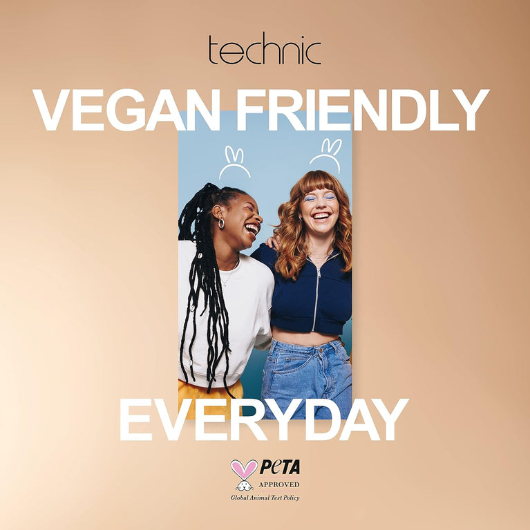 Technic Mega Mattes 12-Shade Nude Eyeshadow Palette - Long-Lasting Matte Pigments for Professional Day-to-Night Looks, 18g