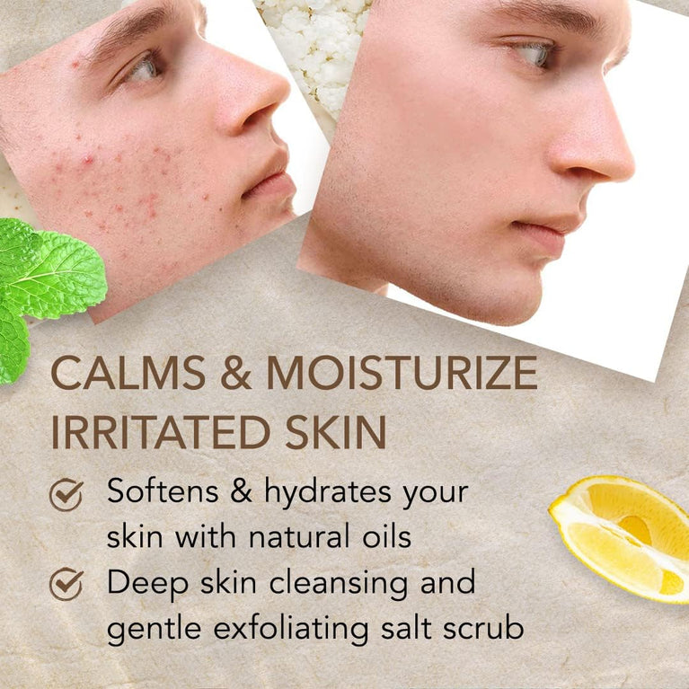 O Naturals Lemon & Mint Dead Sea Salt Body Scrub - Exfoliating & Anti-Acne Scrub