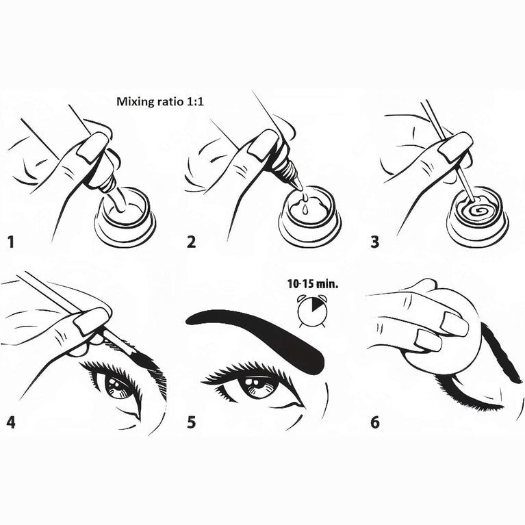Professional Eyebrow Tinting Kit with Nourishing Oils - Demure Brow Dye in 3.0 Dark Brown for Quick & Safe Results
