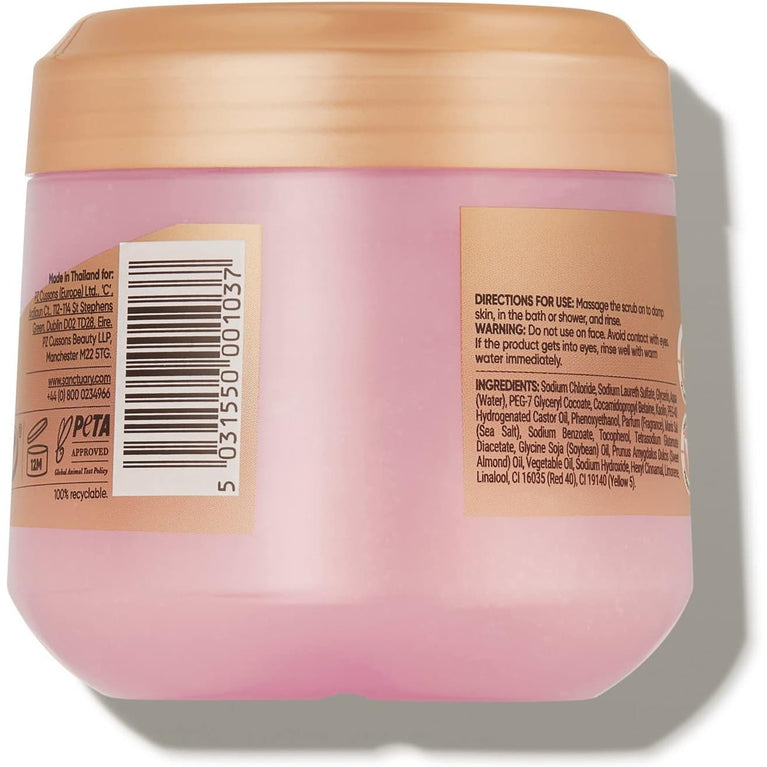 Sanctuary Spa Lily and Rose Salt Body Scrub, Exfoliating Pink Himalayan Salt with Vitamin E and Almond Oil, Vegan and Cruelty Free, 300g - Luxurious Exfoliating Body Scrub with Pink Himalayan Salt