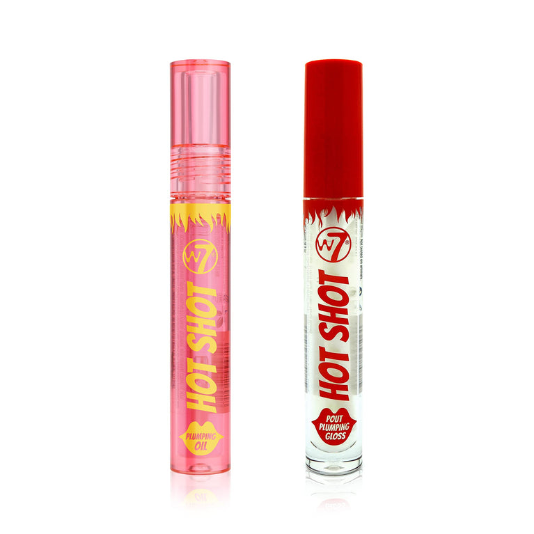 W7 Cosmetics 2-in-1 Lip Plumping Gloss & Nourishing Oil Duo - High-Shine, Non-Sticky Formula, Ideal for Everyday Wear & Glam Looks