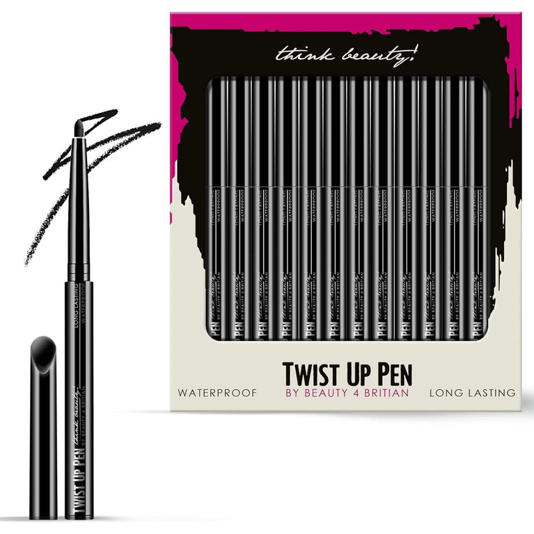 Beauty4Britain 12-Hour Black Eyeliner - Waterproof, Smudge-Proof, and Long-Lasting Twist-Up Design for All-Day Wear