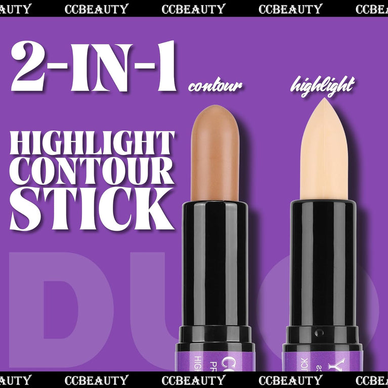 CCbeauty Dual-Action Contour and Highlight Makeup Stick with Vitamin E Enrichment