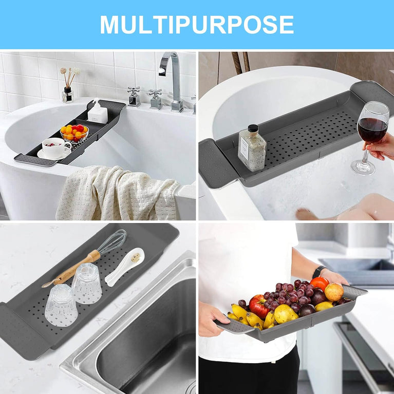 YORKING Adjustable Bath Rack Trays for Bathtub and Bathroom Organization
