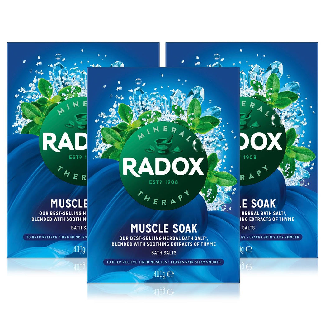 Radox Thyme Scented Muscle Soak Herbal Bath Salt Multi Pack 3 x 400g