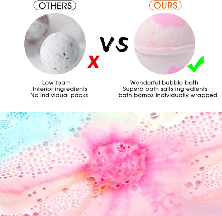 Luxurious Essential Oil Bath Bombs Gift Set - Pack of 12