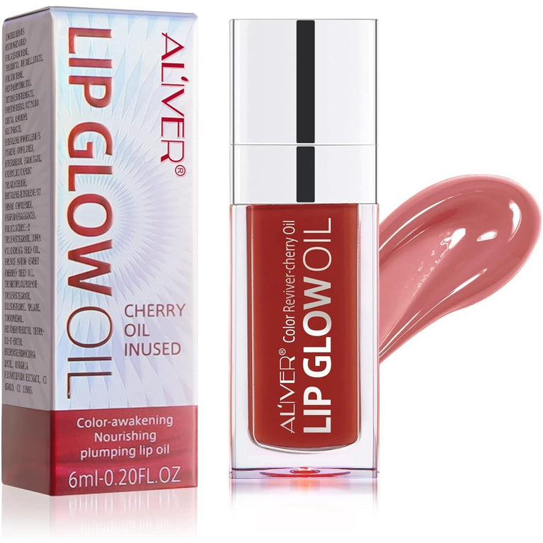 SBHEANGBA Cherry Seed Oil Lip Gloss - Hydrating, Nourishing Lip Care Balm with Long-Lasting Plumping Effect and Clear Shine, Suitable for Daily Use, Non-Sticky Formula, Rosewood Shade