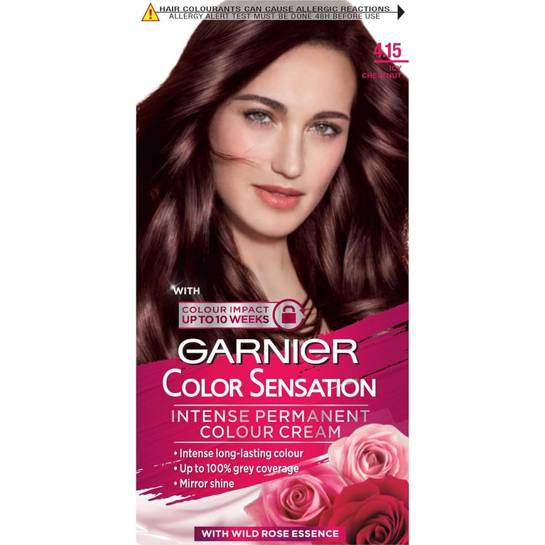 Icy Chestnut Brown Hair Dye - Garnier Color Sensation Permanent 4.15