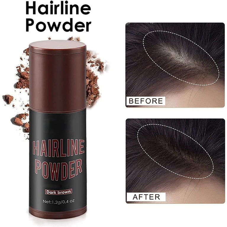 Hair Powder - Hair Fibres Hair Loss Treatment - Quickly Cover Hairline - Waterproof and Sweatproof Hairline Cover for Thinning Hair - White Hair Spray Temporary - Grey Hair Root Concealer (Dark Brown)