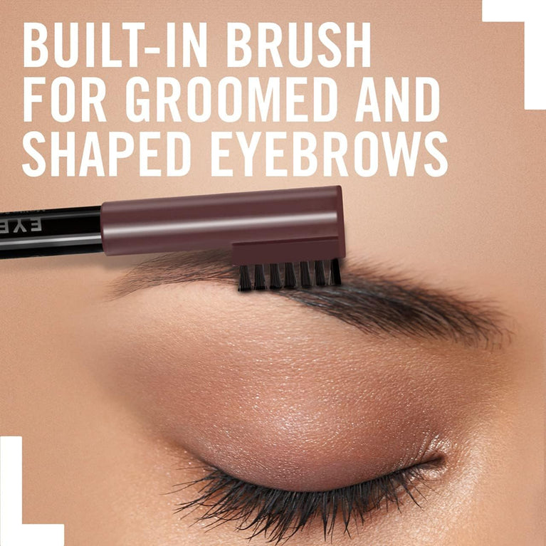 Rimmel London Dark Brown Eyebrow Pencil with Brush Applicator, 1.4g - For Perfectly Defined and Groomed Brows