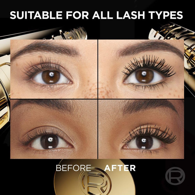 L'Oreal Paris Million Lashes Panorama Mascara, Volumising Formula for Bold, Wide-Eyed Look, 1.4x Magnified Eye Effect, Suitable for Sensitive Eyes, Clump-free Application