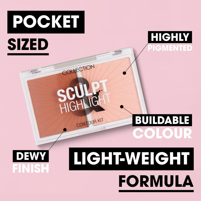 Travel-Friendly Contour, Sculpt, and Highlight Powder Kit, 10g with Radiant Finish