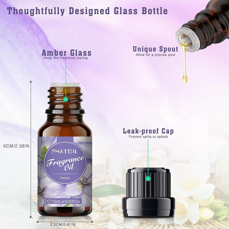 PHATOIL 10-Piece Fragrance Oils Set for Aromatherapy and Crafting