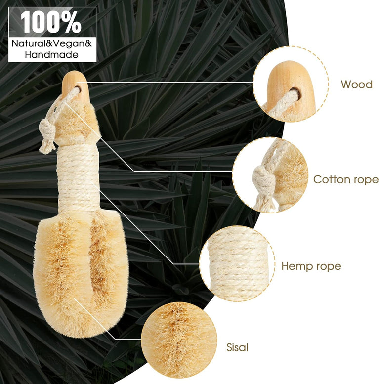 Wokelai Sisal Dry Body Brush for Exfoliating and Blood Circulation
