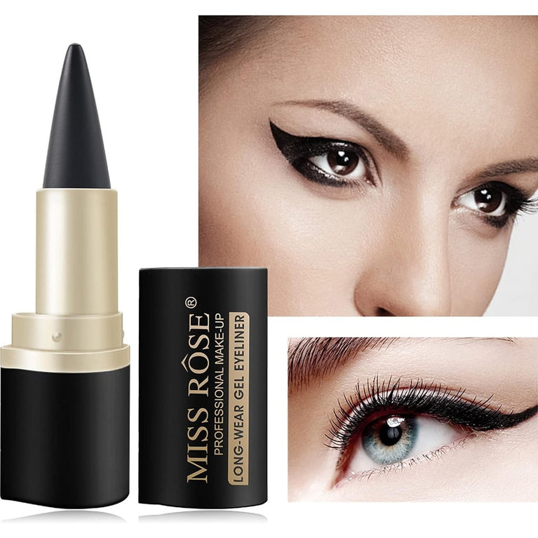 24-Hour Waterproof and Smudge-Proof Black Eyeliner Pencil with Matte Finish for Eye Makeup and Body Art (04#Black)