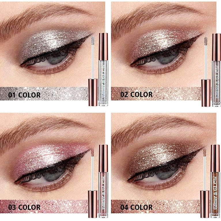 Shimmering Liquid Metal Eyeshadow Set - Waterproof, Quick-Drying and Long-Lasting (#A 10 Colors) - Perfect for Smokey Eye Looks