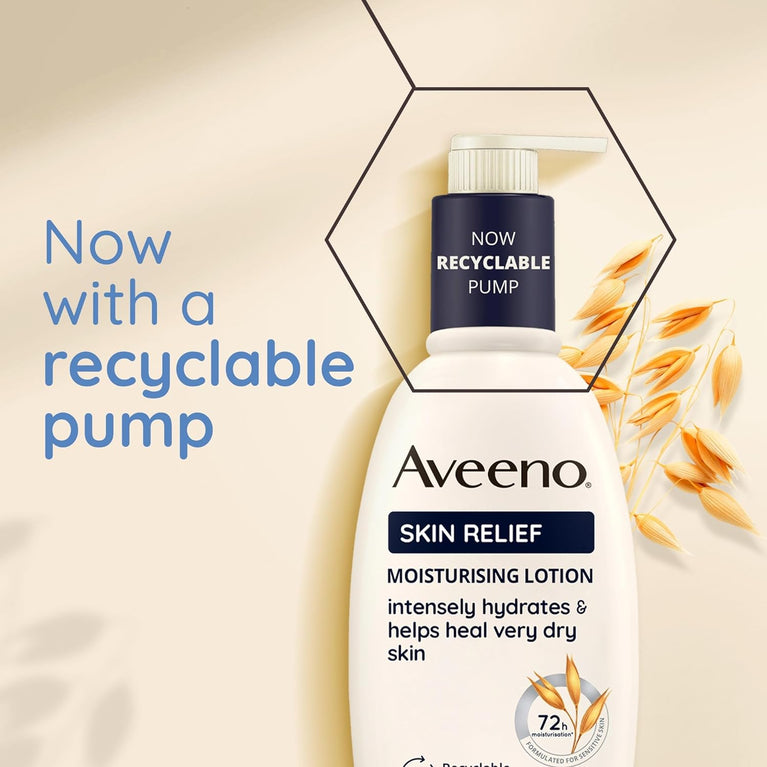 Aveeno Skin Relief Moisturising Lotion with Triple Oat Complex and Shea Butter, 72-Hour Intense Hydration for Sensitive Skin