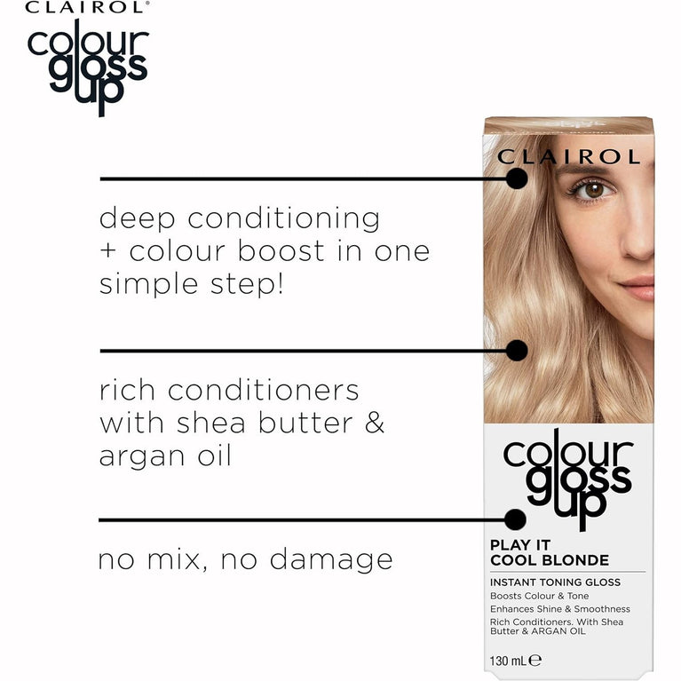 Clairol Colour Gloss Up Play It Cool Blonde Conditioner, 130ml