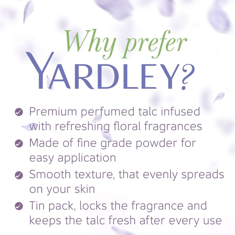 Yardley London English Lavender Scented Deodorizing Talcum Powder 100g