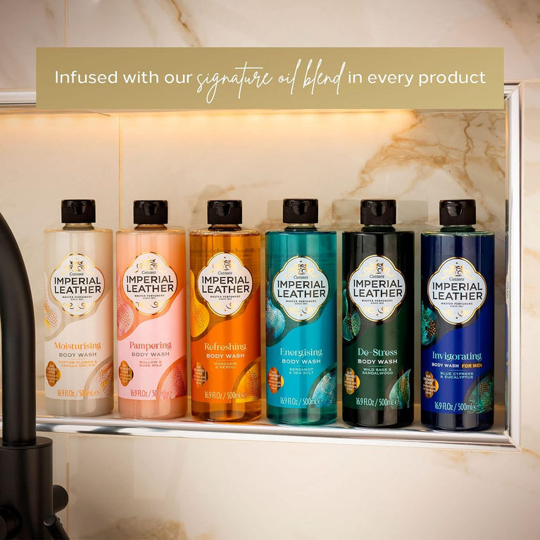 Imperial Leather Mandarin & Neroli Refreshing Shower Gel, Creamy Lather, 4-Pack, 500ml Each