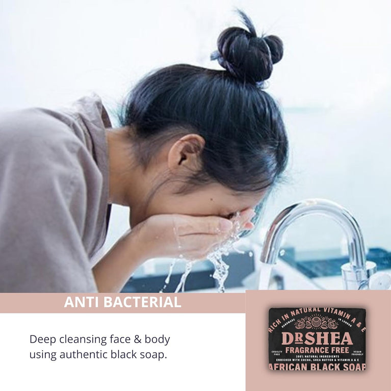 Authentic Raw Organic African Black Soap 100g - Antibacterial Body, Face & Hand Wash - Natural Vegan Solution for Dry Skin and Psoriasis