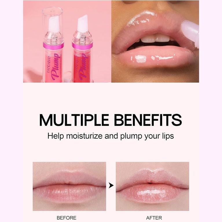Chili Infused Lip Volumizer Gloss - Hydrating Tinted Lip Balm & Liquid Lipstick, Instant Lip Plumper with Day & Night Moisturizing Repair (Shade 02#)