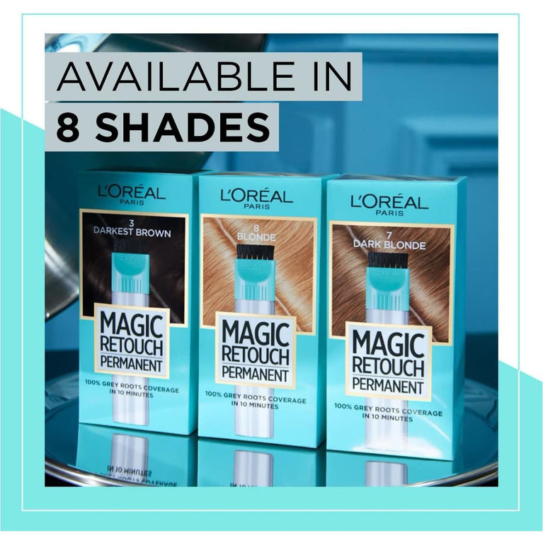 L'Oreal Paris Magic Retouch Permanent Root Concealer, Dark Blonde 7 - Cover Greys in 10 min, Lasts 4 Weeks, Easy Application